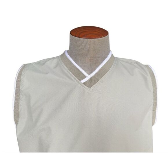 Consensus Men’s Golf Windbreaker Vest Pullover Sz. M Beige V-Neck Pockets - Picture 4 of 12